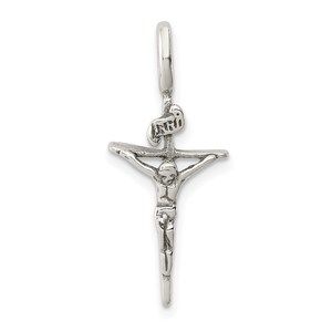 Million Charms 925 Sterling Silver Antiqued INRI Crucifix Necklace Charm Pendant